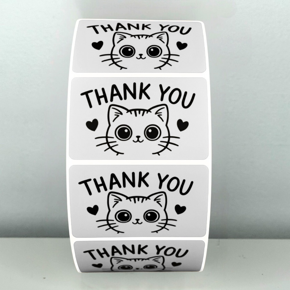 Thank You Cat Stickers – Cute Packaging Labels for Small Business Orders 2" - Picture 10 of 11